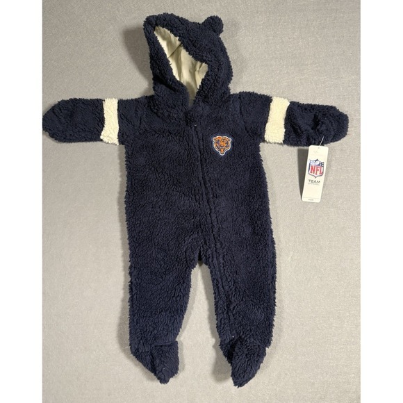 NFL Other - NFL Team Kids‎ 0-3 mos.  Chicago Bears  Full Zip Navy Fleece Sleeper NWT